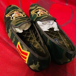 Polo Ralph Lauren Camouflage Flats with Embroidered Patches